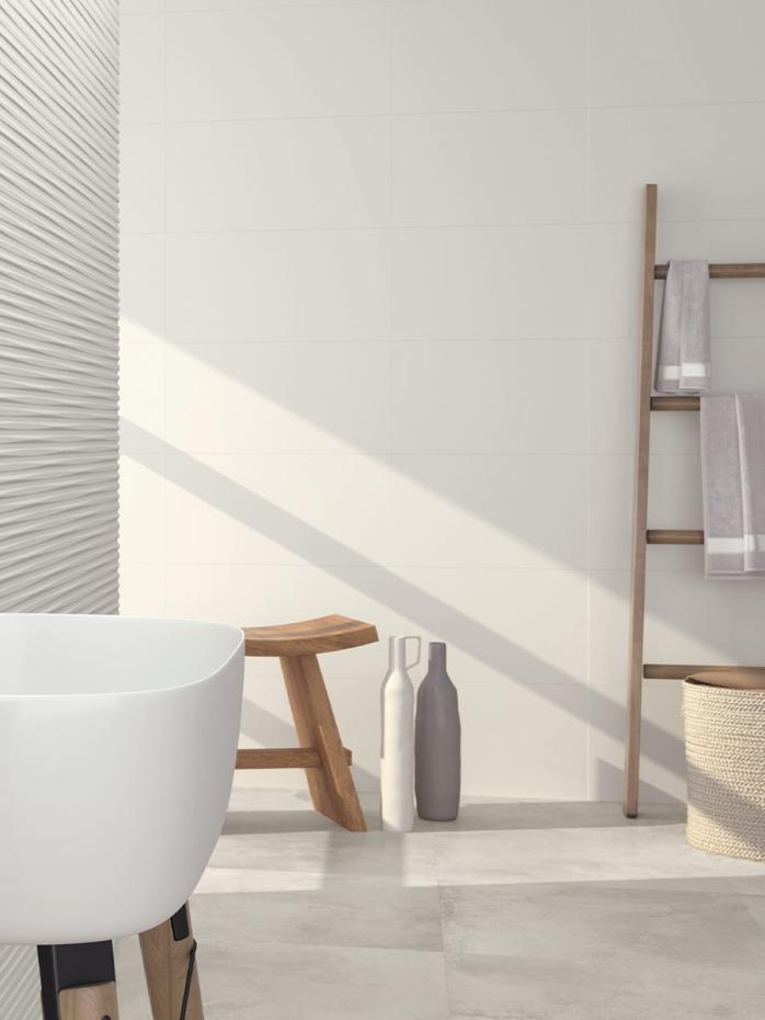 Glacier White Marble Effect Matt Porcelain Tile - 600x600mm