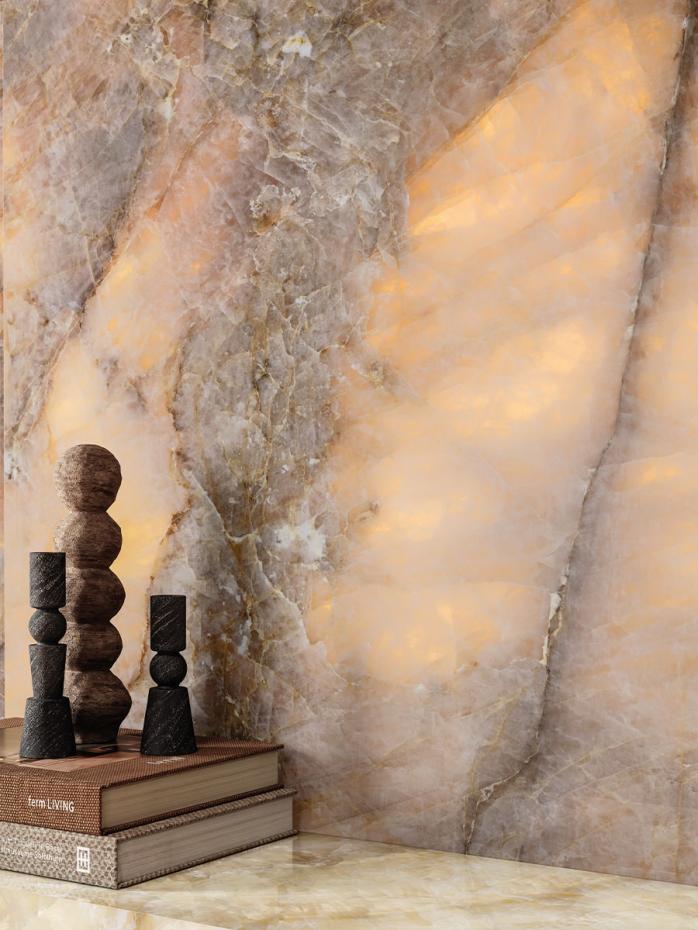 Ambra Oro Gloss Onyx Effect Porcelain - 1200x600x9mm