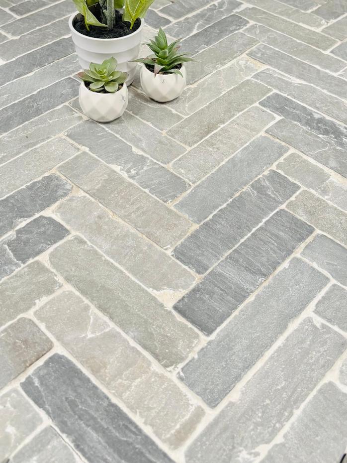 Kandla Grey Outdoor Sandstone Pavers - 200x50x40mm
