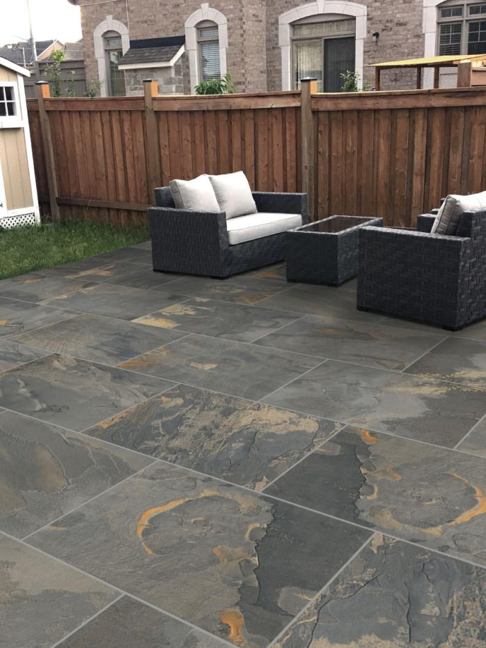 Grey Slate Outdoor Porcelain Tiles - 600x900x20mm