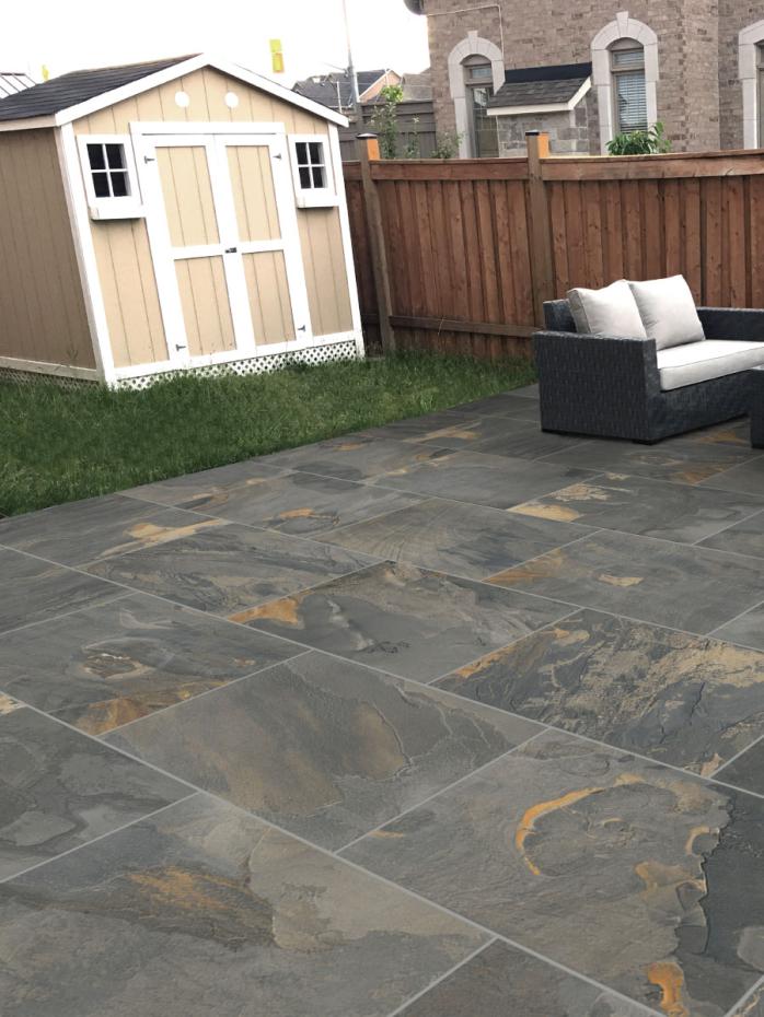 Grey Slate Outdoor Porcelain Tiles - 600x900x20mm