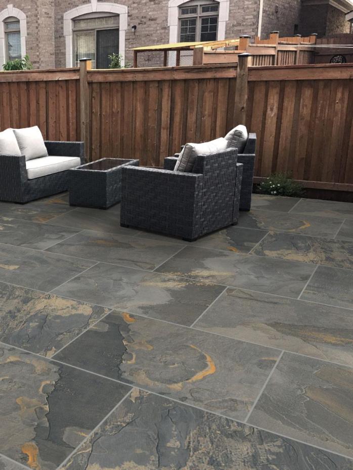 Multi Grey Outdoor Porcelain Tiles - 900x600x16mm