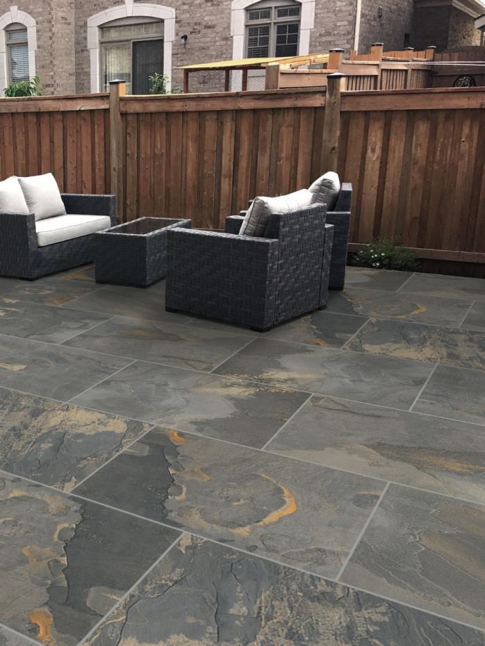 Grey Slate Outdoor Porcelain Tiles - 600x900x20mm