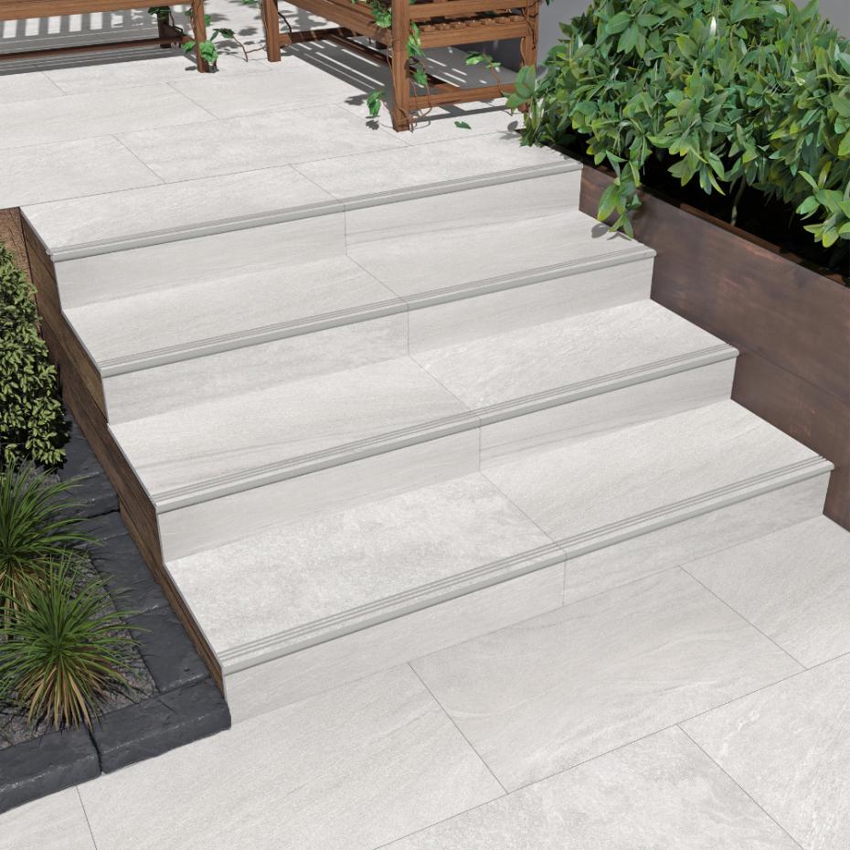Idaho White Porcelain Bullnose Tiles - 900x450x20mm