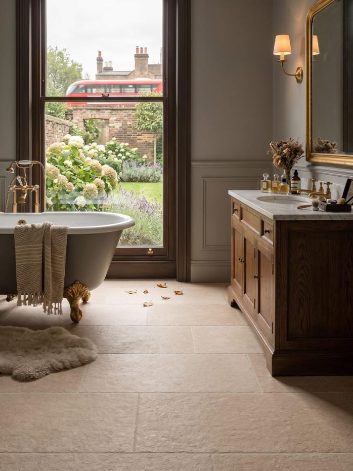 Jersey Beige Antique Chiselled Edge Porcelain Tile - 900x600x9.5mm