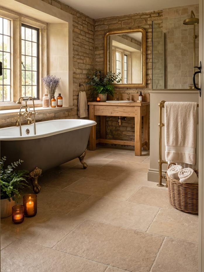 Jersey Beige Antique Chiselled Edge Porcelain Tile - 900x600x9.5mm