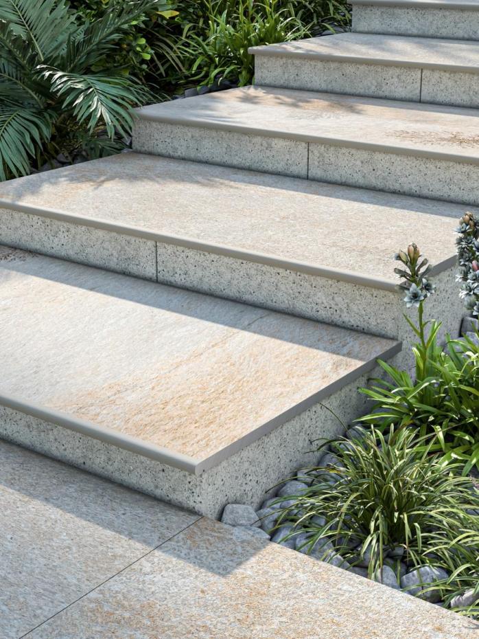 Jurassic Quartzite Porcelain Bullnose Tiles - 900x450x20mm