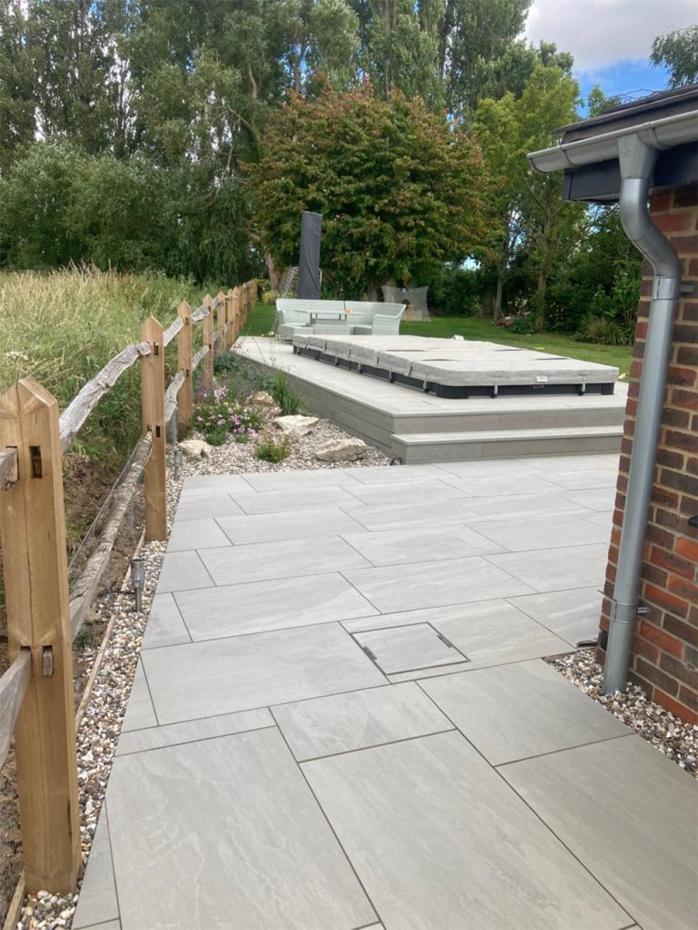Kandla Grey Outdoor Porcelain Paving Slabs - 900x600x20mm