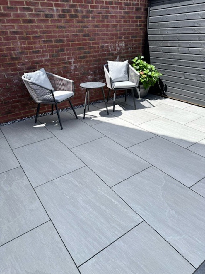 Kandla Grey Outdoor Porcelain Paving Slabs - 900x600x20mm