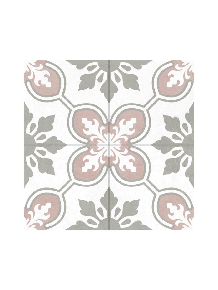 Seville Floral White Decor Porcelain Tile - 450x450mm