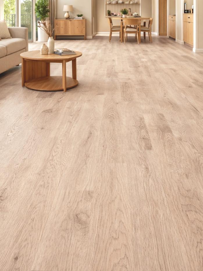 Light Oak Luxury Click Vinyl Flooring Tiles - 1220x184x6mm