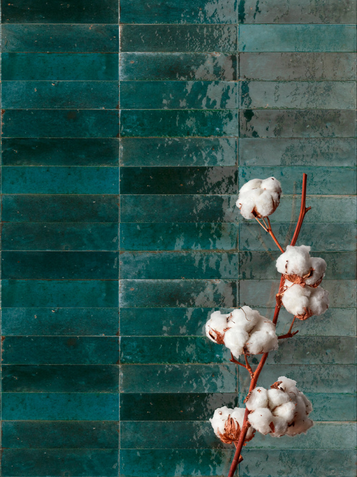 Lume Blue Italian Brick Effect Tile - 60x240mm