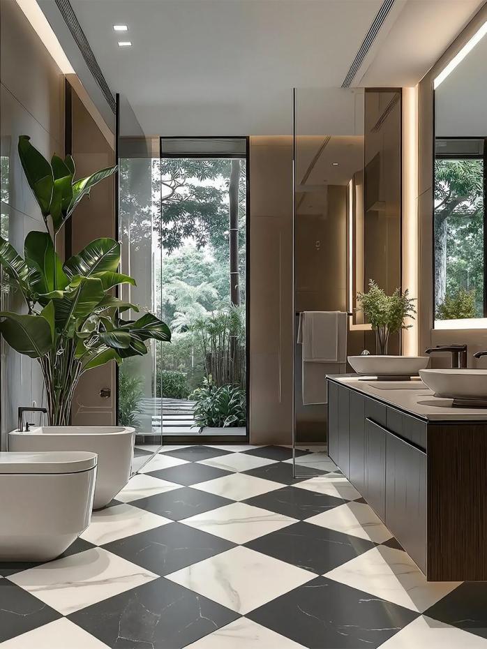 Lusso Noir Marble Effect Porcelain Tile - 300x300x12mm