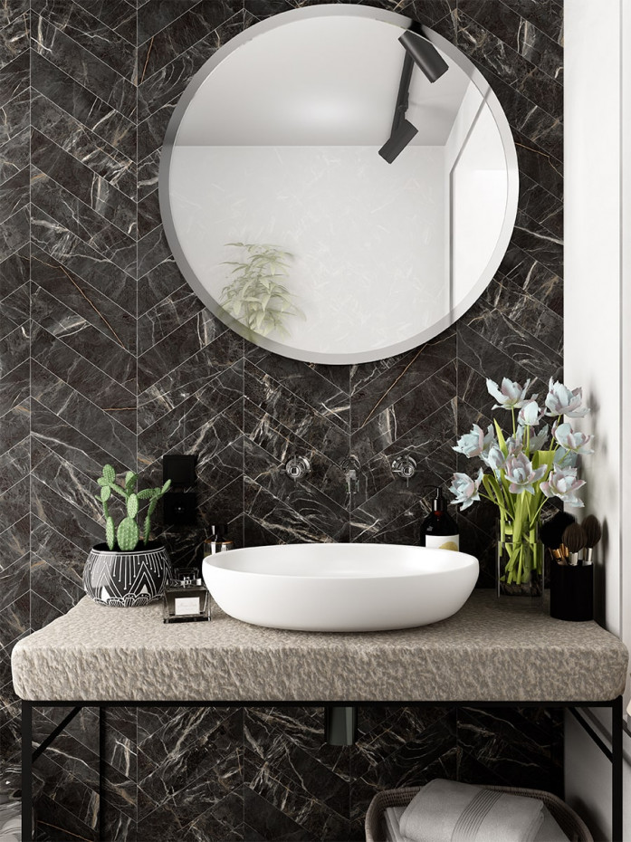 Marquina Gold Chevron Tile - 80x400mm (LAST PACK)