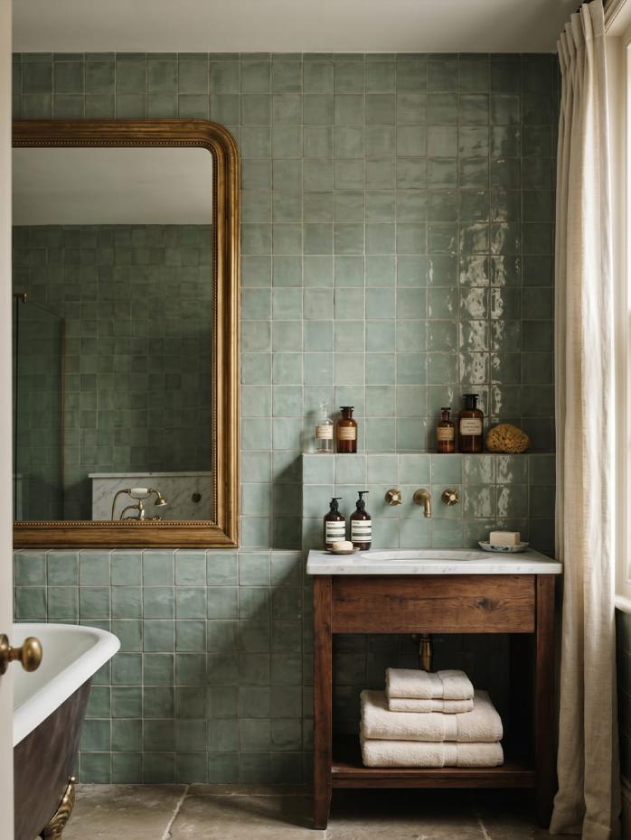 Marrakech Sea Water Zellige Porcelain Tile - 100x100mm