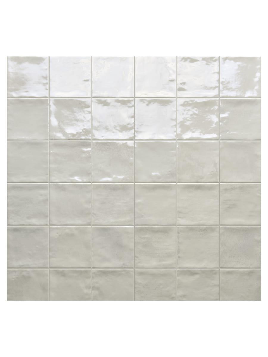 Marrakech White Zellige Porcelain Tile - 100x100mm