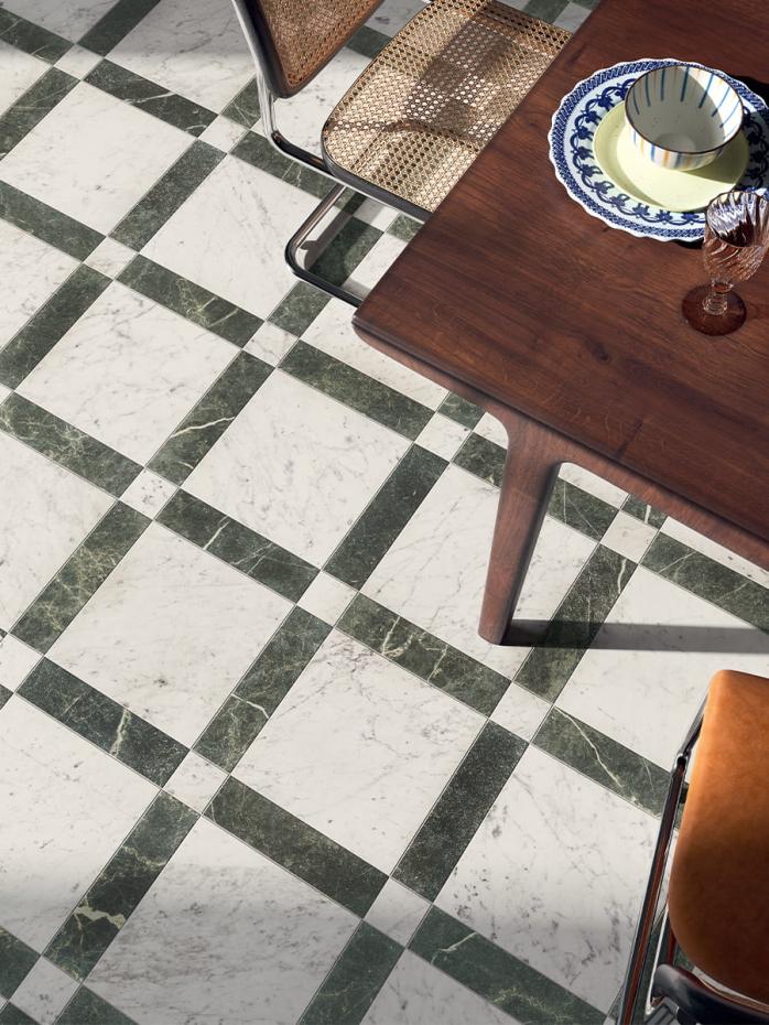 Majestic Carrara Verde Italian Marble Effect Tile - 450x450mm