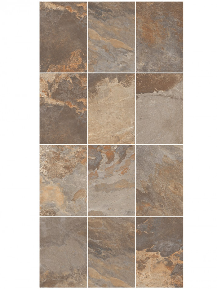 Multicolour Slate Outdoor Porcelain Slabs - 900x600x16mm