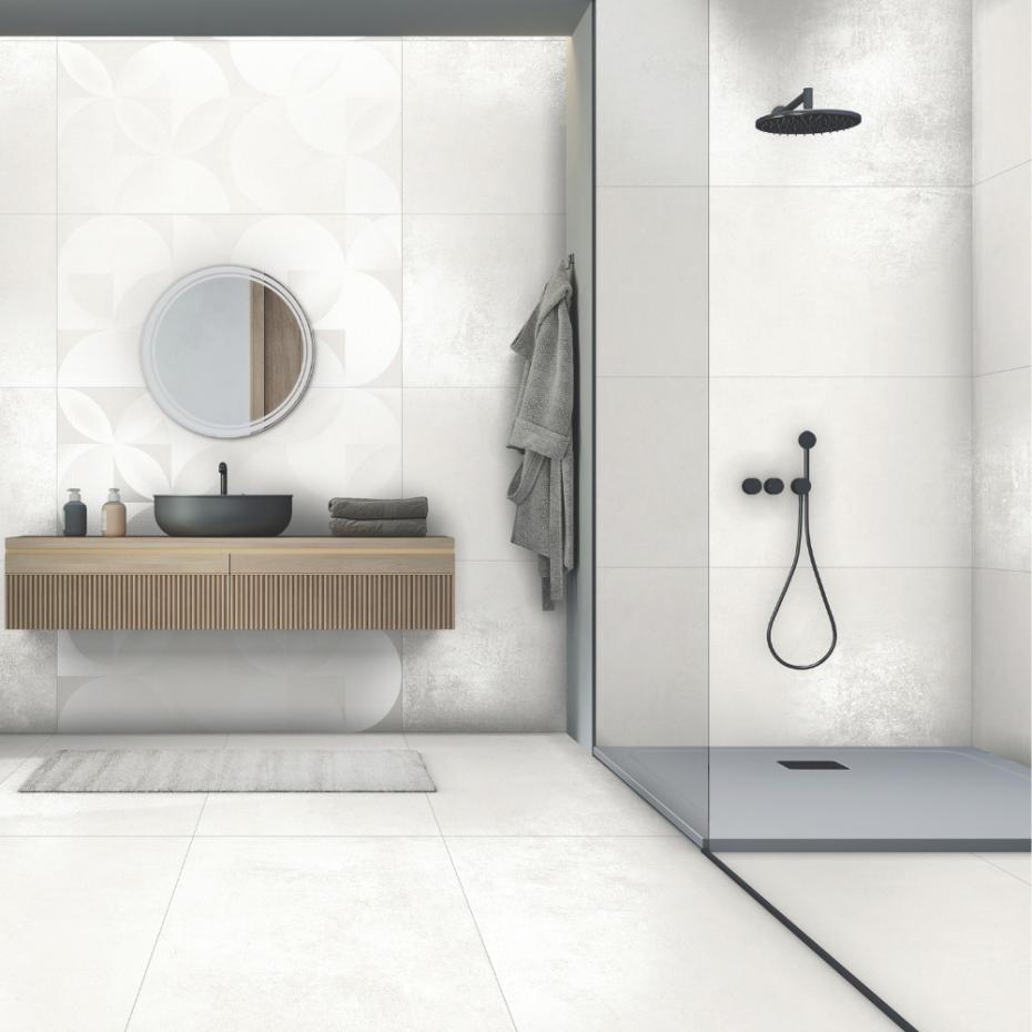 Munich White Porcelain Decor Tiles - 1200x600mm