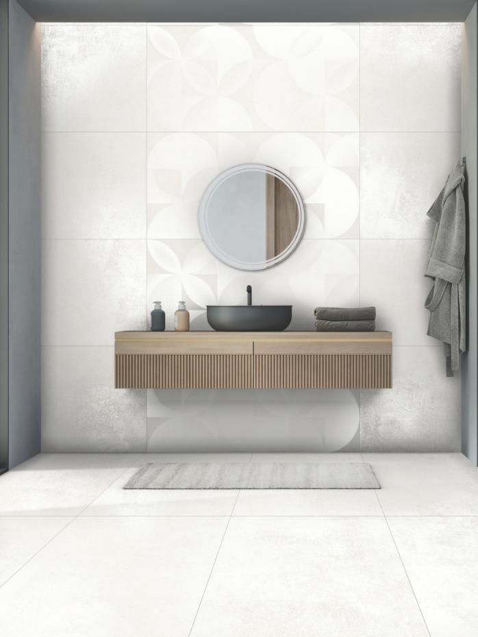Munich White Porcelain Decor Tiles - 1200x600mm