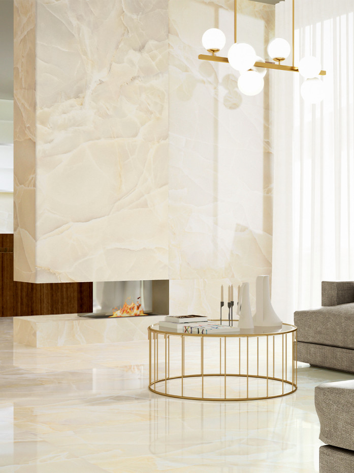 Sable Onyx Gloss Porcelain Tile - 1200x600mm