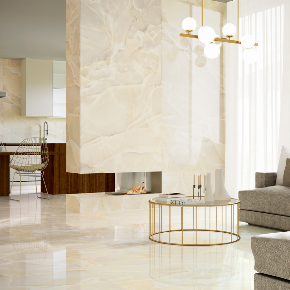 Sable Onyx Gloss Porcelain Tile - 1200x600mm