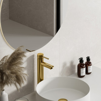Opulent Brush Gold Tall Basin Mixer Tap