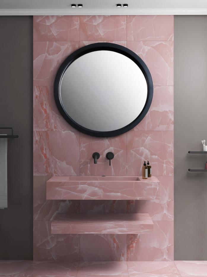 Peach Onyx Sink and Shelf - 750mm