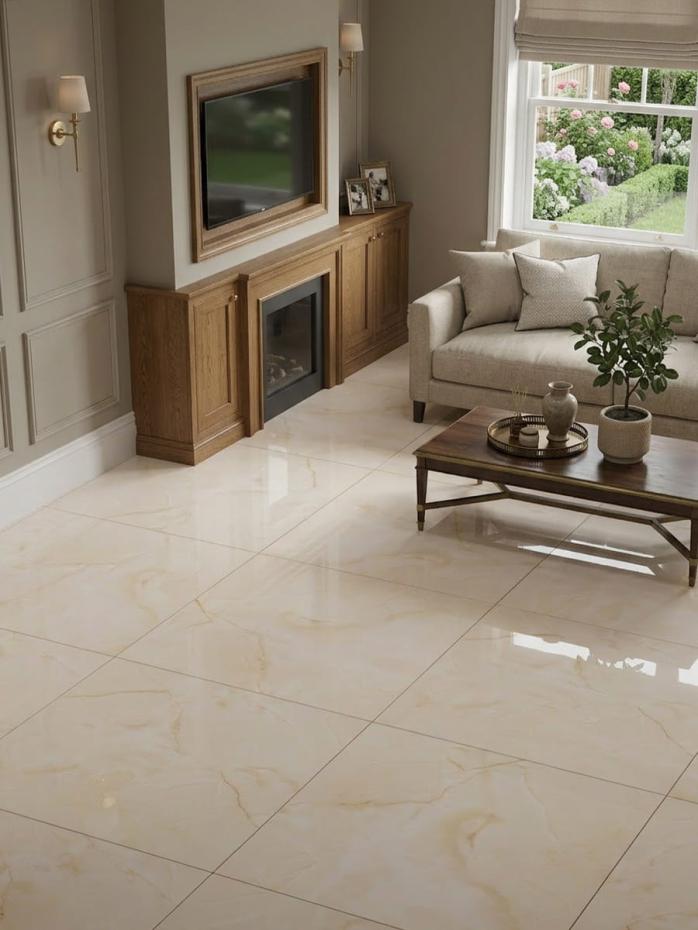 Pearl Bloom Onyx Gloss Porcelain Tile - 600x600mm