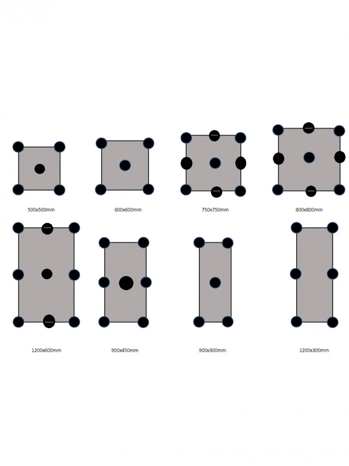 Self-Leveling Adjustable Pedestal Set - 55mm to 90mm (54 PCS)