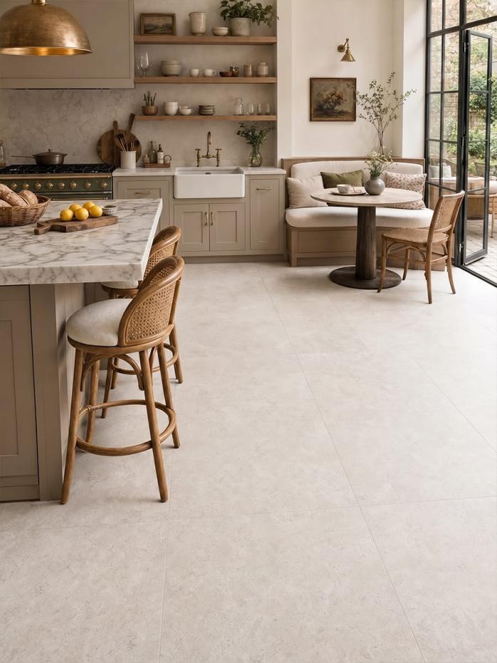 Portland Bone Limestone Effect Porcelain Tile - 600x600mm