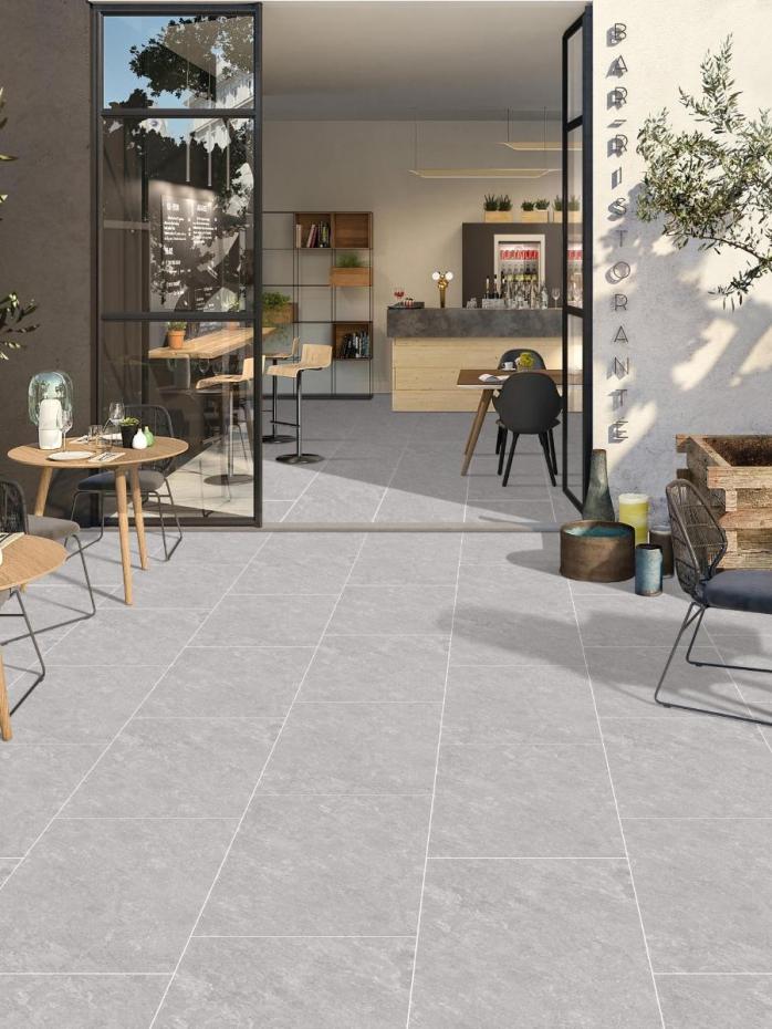 Quartz Grey Outdoor Porcelain Paving Tiles - 1200x600x20mm