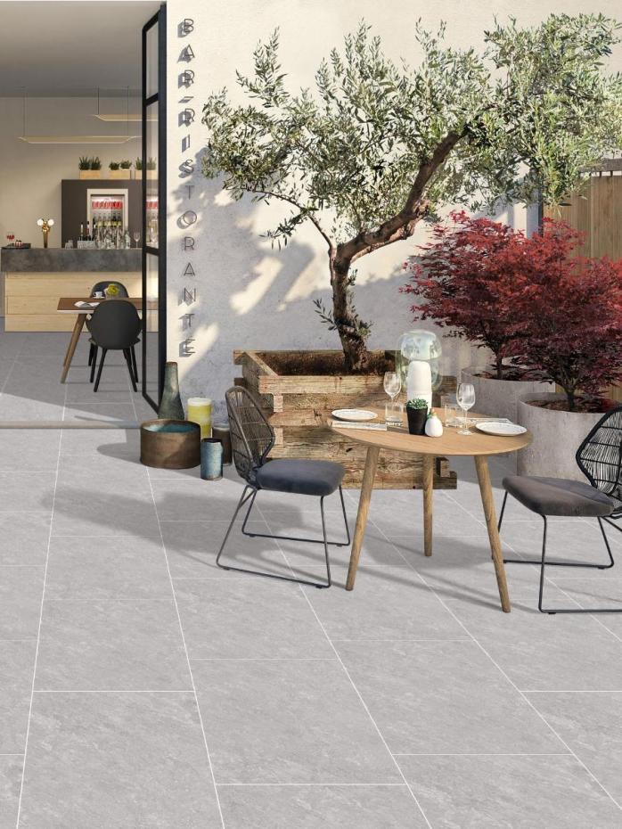 Quartz Grey Outdoor Porcelain Paving Tiles - 1200x600x20mm