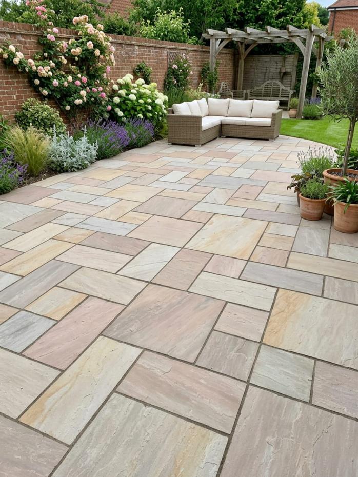 Raj Blend Indian Sandstone Paving Slabs - Mix Size Patio Pack