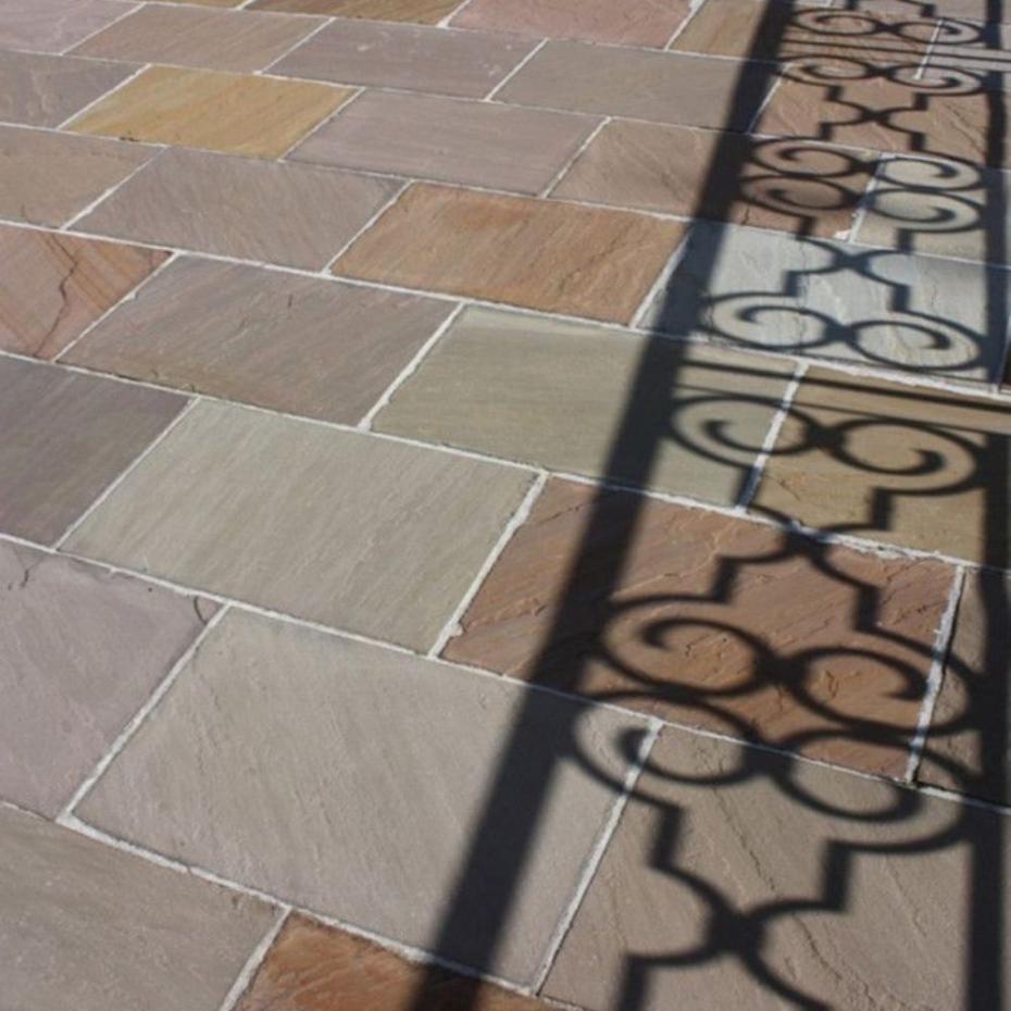 Raj Green Indian Sandstone Driveway Paving Slabs - 600x300x40mm Pack