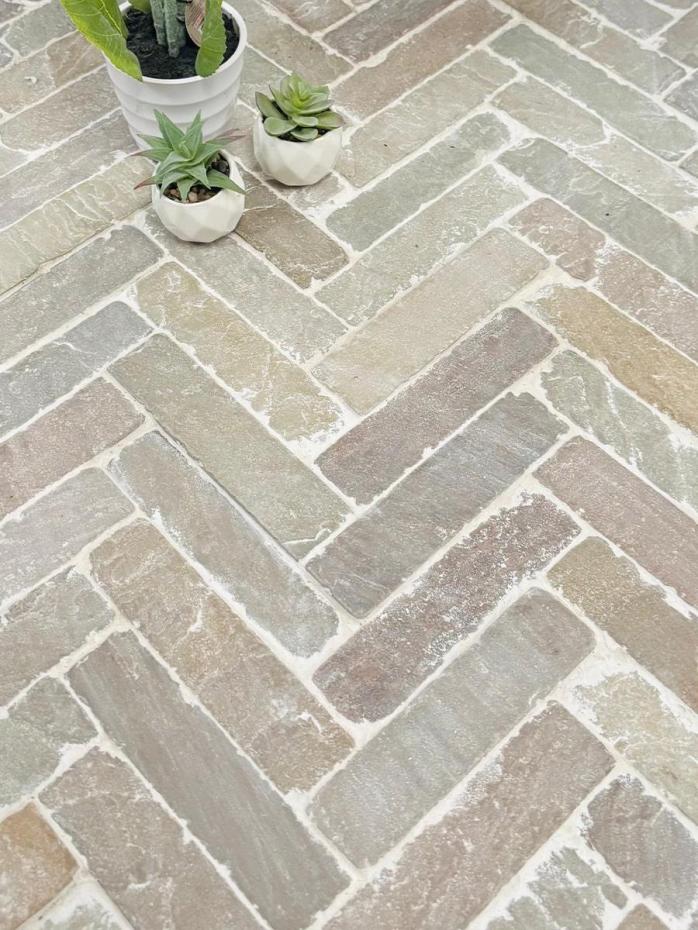 Raj Green Sandstone Outdoor Pavers- 200x50x30mm