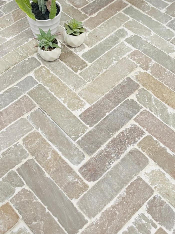 Raj Green Sandstone Outdoor Pavers- 200x50x40mm