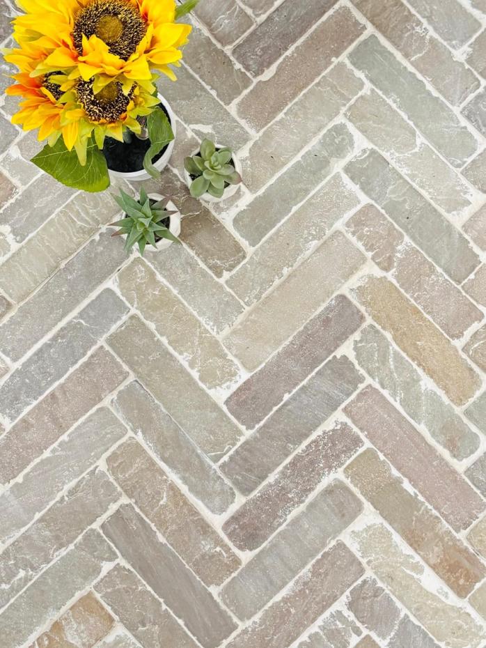 Raj Green Sandstone Outdoor Pavers- 200x50x40mm