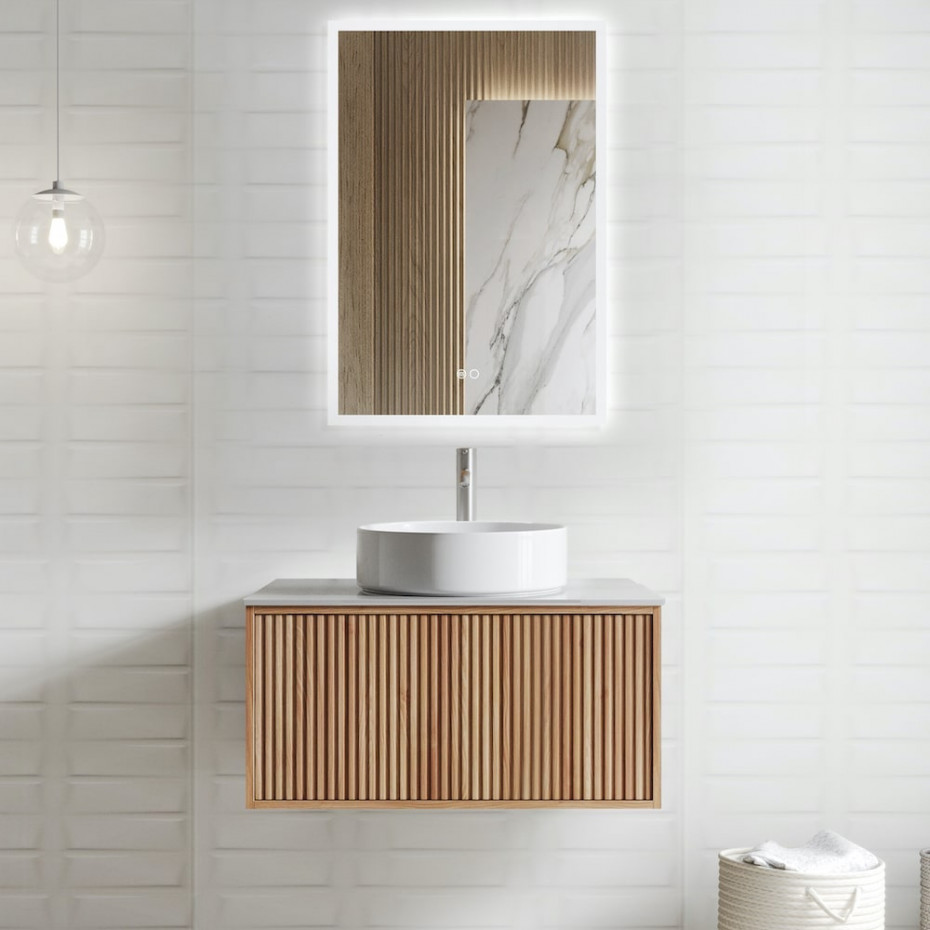 Rio Solid Wood Fluted Vanity - 800mm