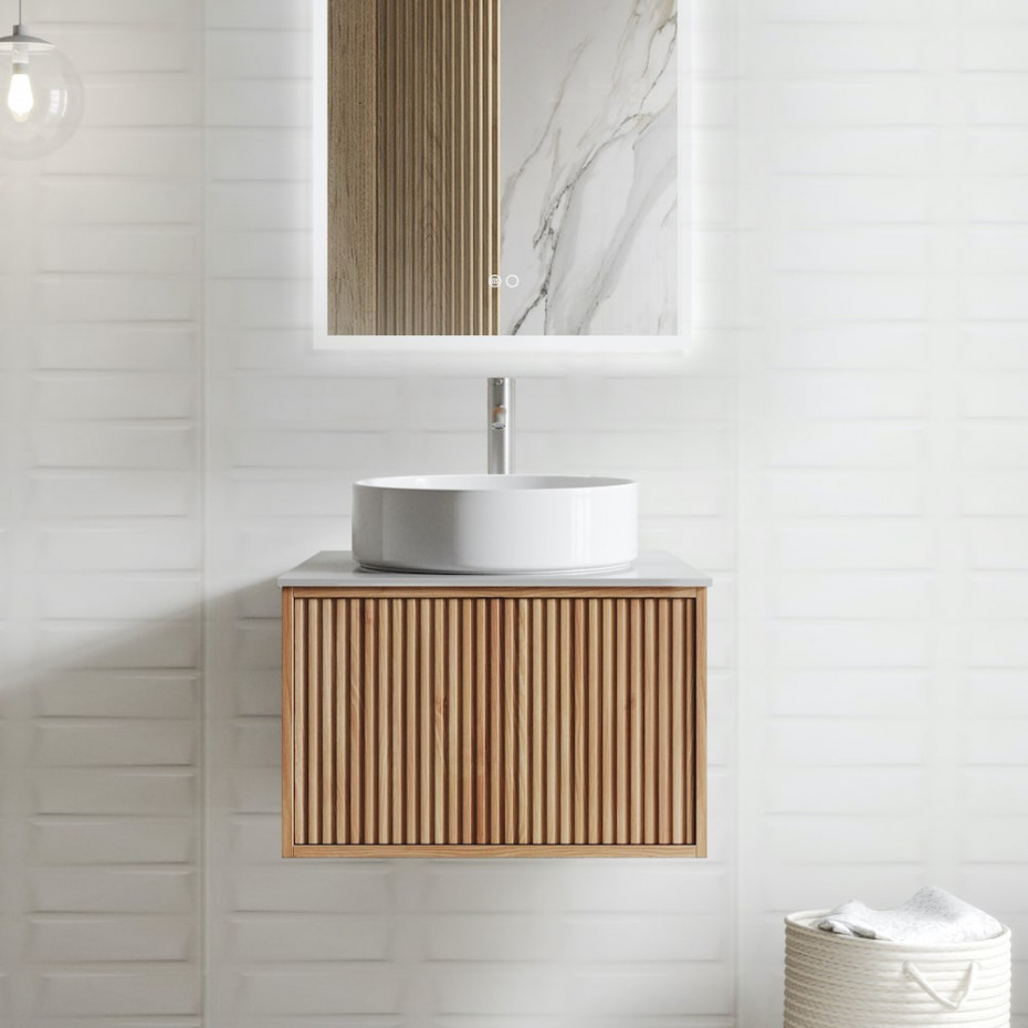 Rio Solid Wood Fluted Vanity - 800mm