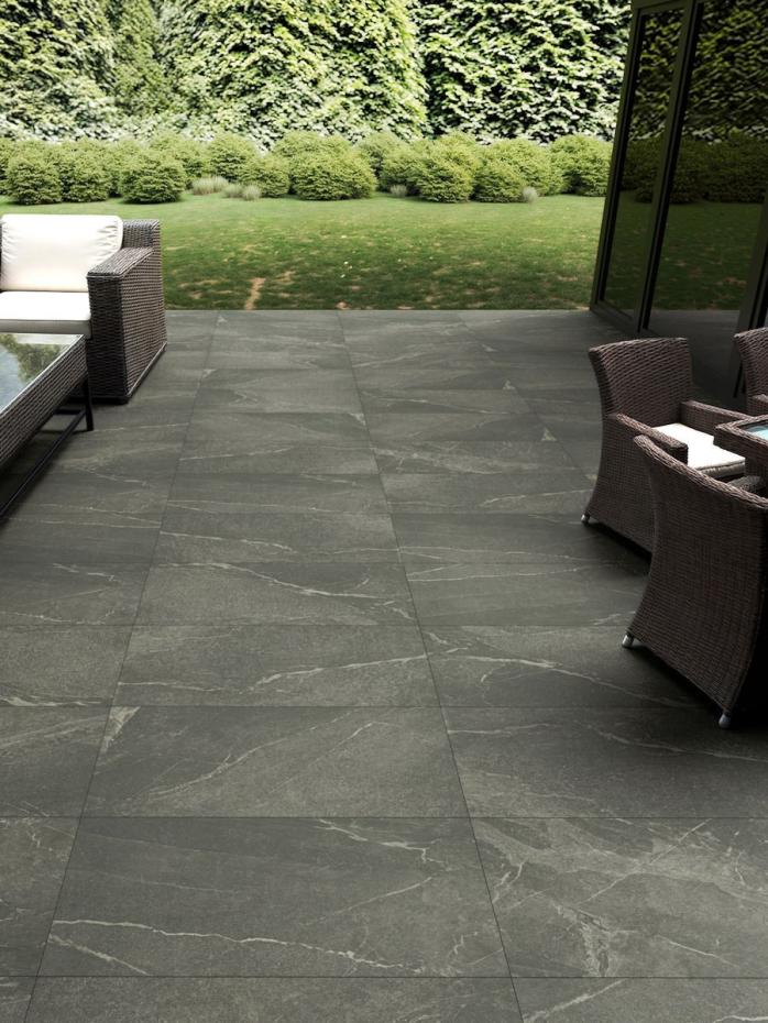 Roca Anthracite Porcelain Tile - 600x600x16mm