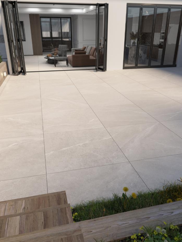 Roca Beige Outdoor Porcelain Paving Slabs - 1000x1000x20mm