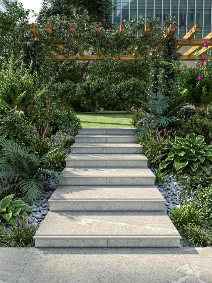 Roca Beige Porcelain Paving Bullnose - 900x450x20mm