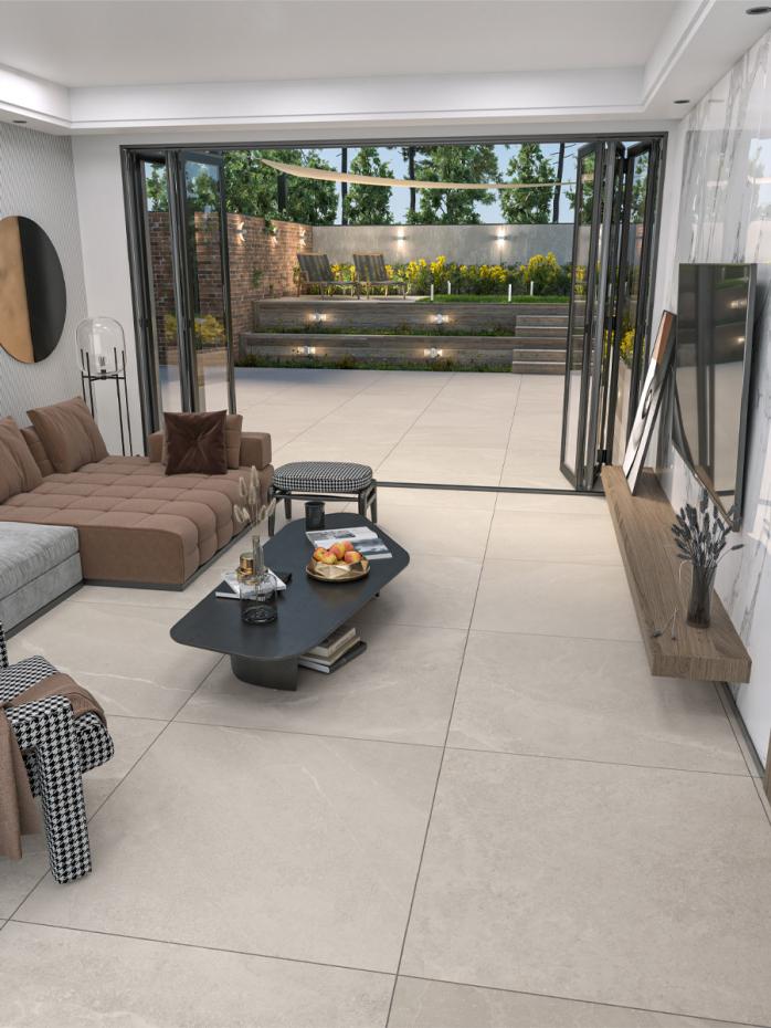 Roca Beige Outdoor Porcelain Paving Slabs - 1200x600x20mm