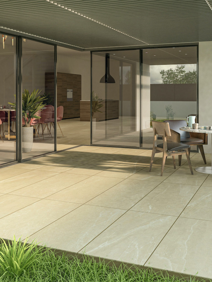 Roca Beige Outdoor Porcelain Paving Tiles - 900x600x16mm