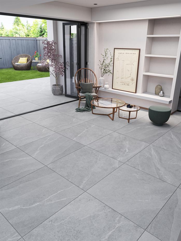 Roca Grey Porcelain Wall & Floor Tile - 450x450mm