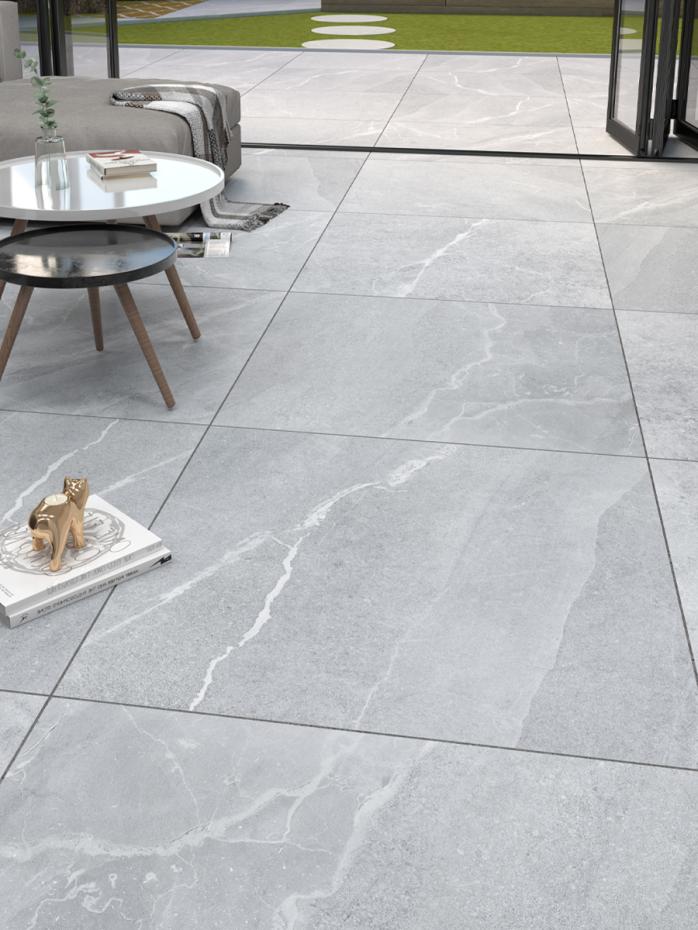 Roca White Outdoor Porcelain Paving Slabs - 1000x1000x20mm