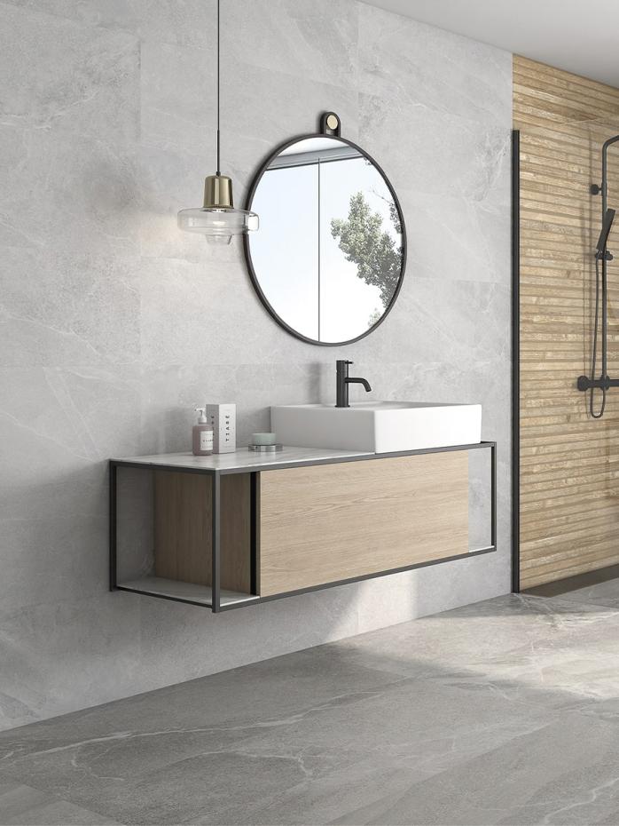 Roca Grey Matt Porcelain Tile - 600x300x12mm