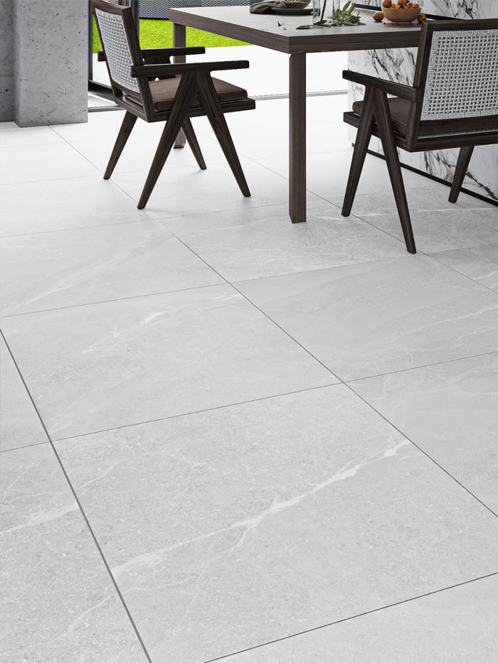 Roca White Outdoor Porcelain Paving Slabs - 1000x1000x20mm