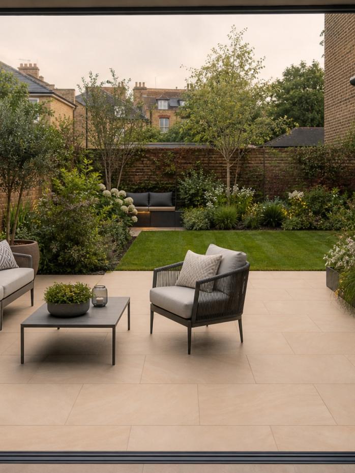 Sawn Buff Sandstone Effect Porcelain Paving Slabs - 900x600x16mm